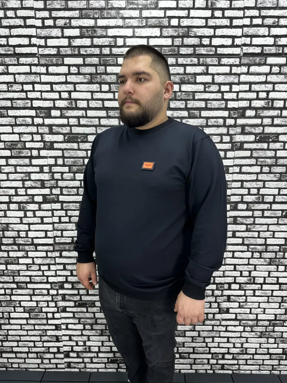 Büyük Beden Erkek Yeni Sezon Sweat Beyaz Kırmızı Siyah Lacivert Renk Dikiş Amblem