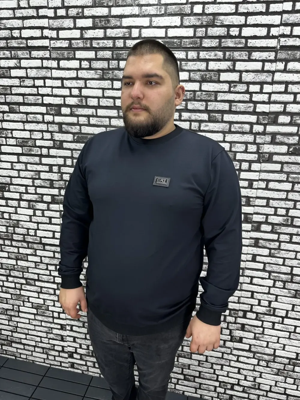 Büyük Beden Erkek Yeni Sezon Sweat Beyaz Kırmızı Siyah Lacivert Renk Dikiş Amblem