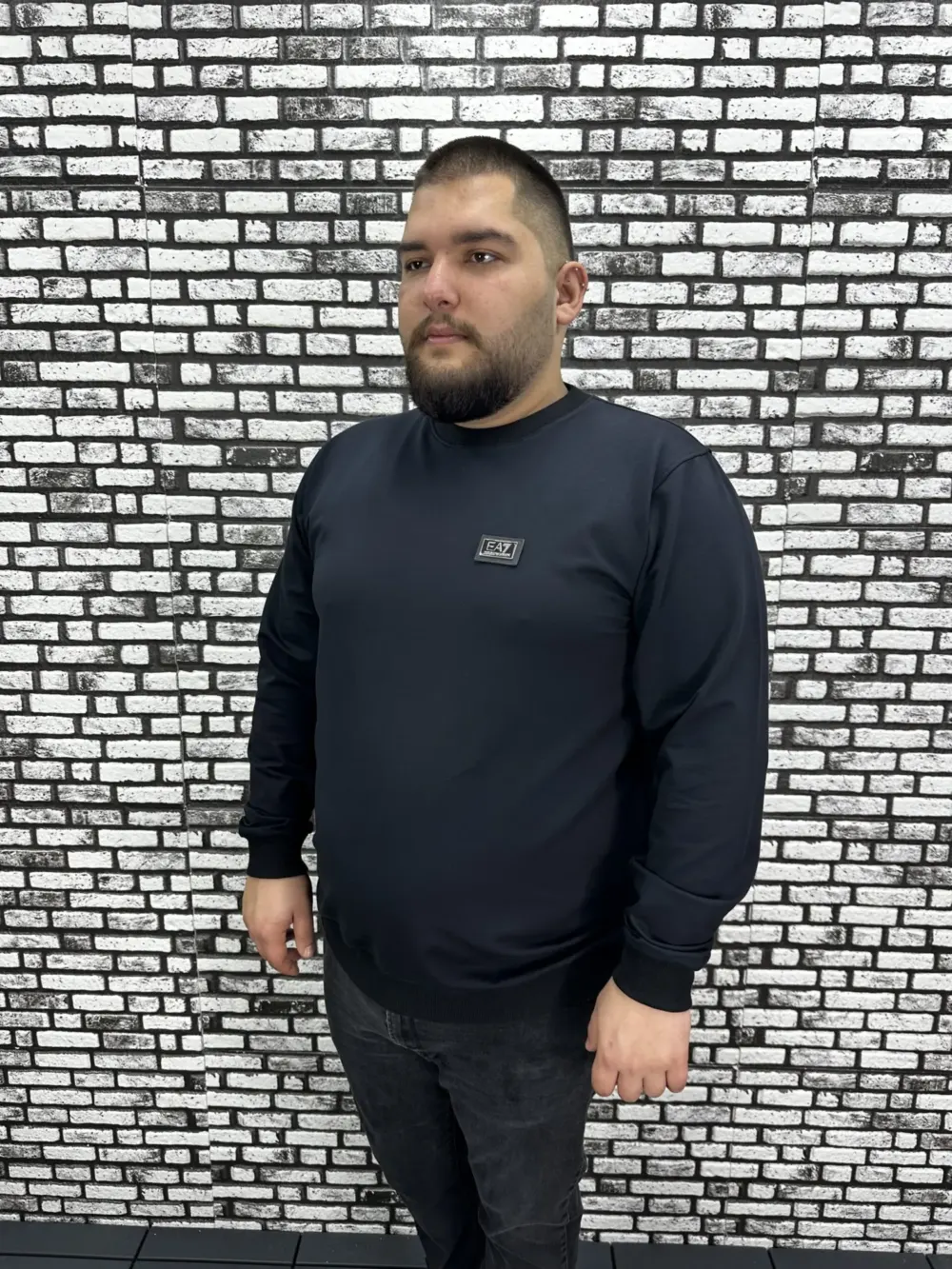 Büyük Beden Erkek Yeni Sezon Sweat Beyaz Kırmızı Siyah Lacivert Renk Dikiş Amblem