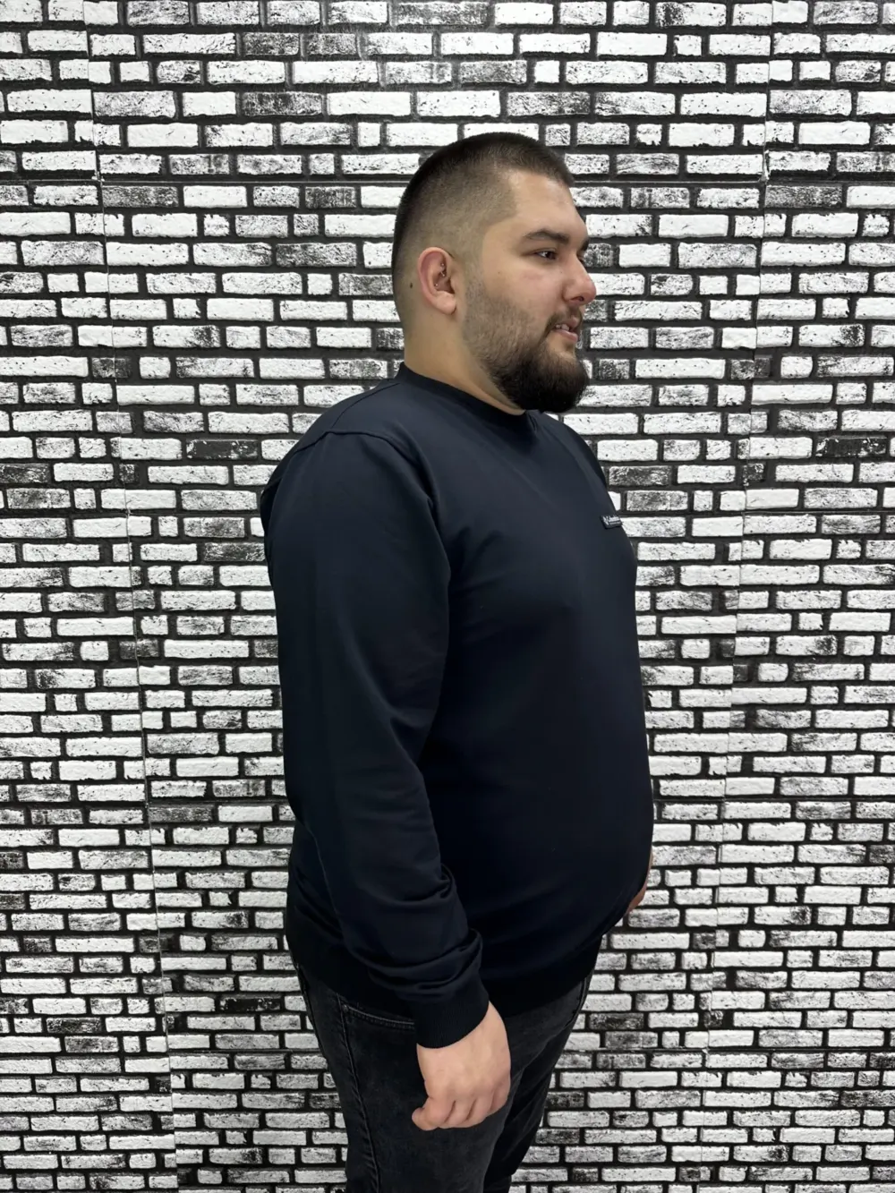 Büyük Beden Erkek Yeni Sezon Sweat Beyaz Kırmızı Siyah Lacivert Renk Dikiş Amblem