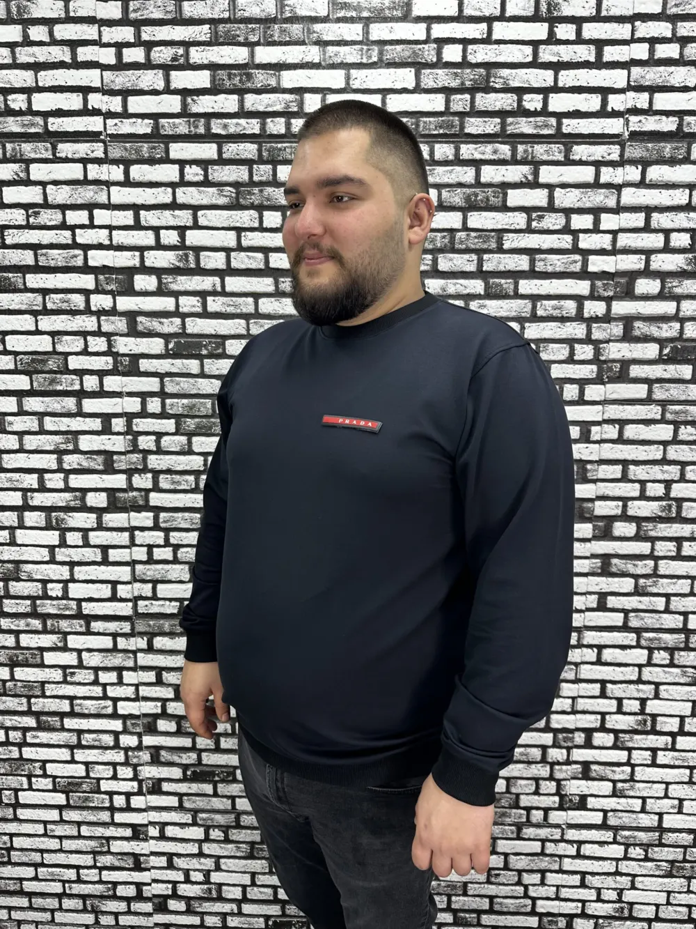 Büyük Beden Erkek Yeni Sezon Sweat Beyaz Kırmızı Siyah Lacivert Renk Dikiş Amblem