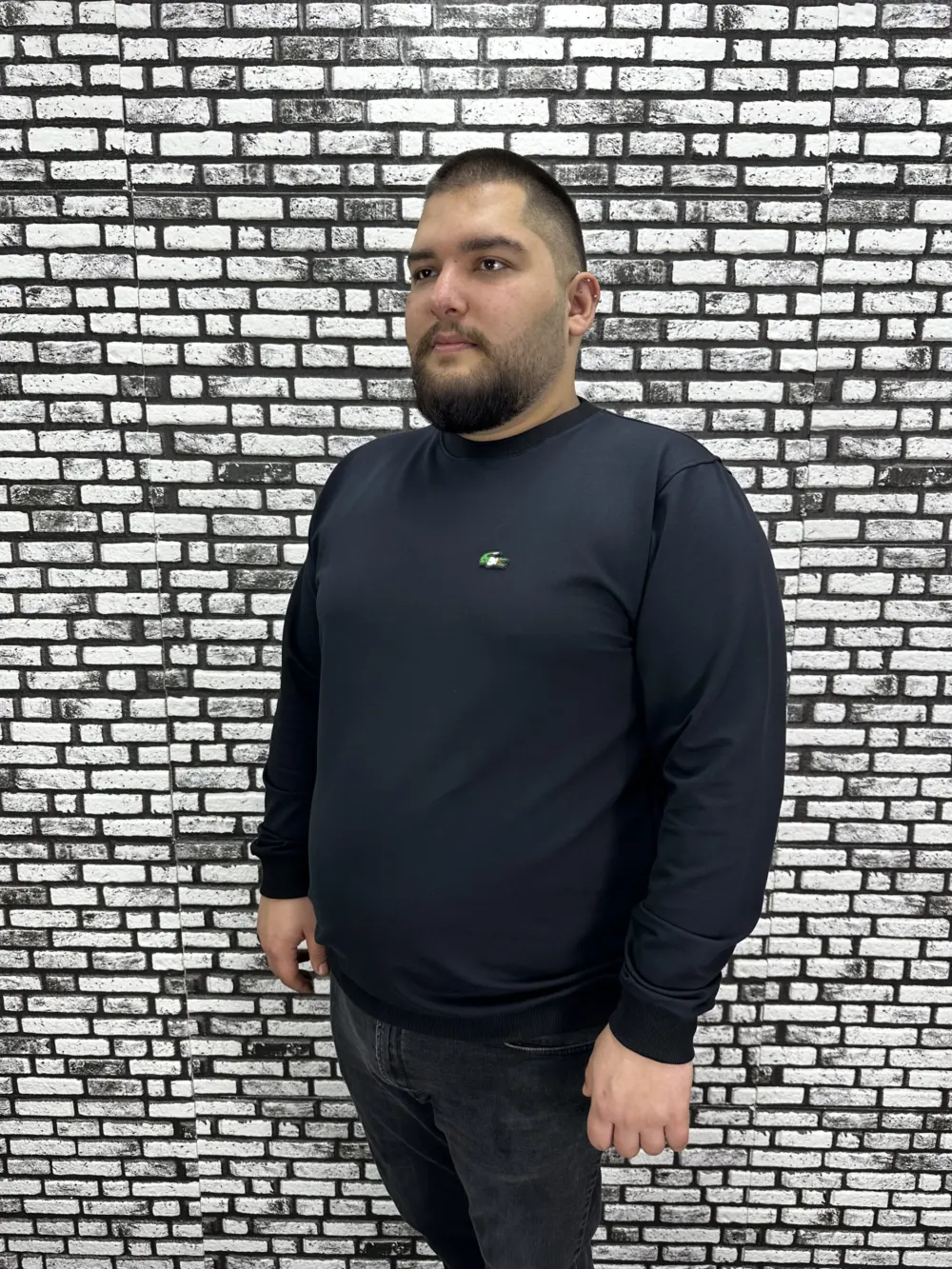 Büyük Beden Erkek Yeni Sezon Sweat Beyaz Kırmızı Siyah Lacivert Renk Dikiş Amblem