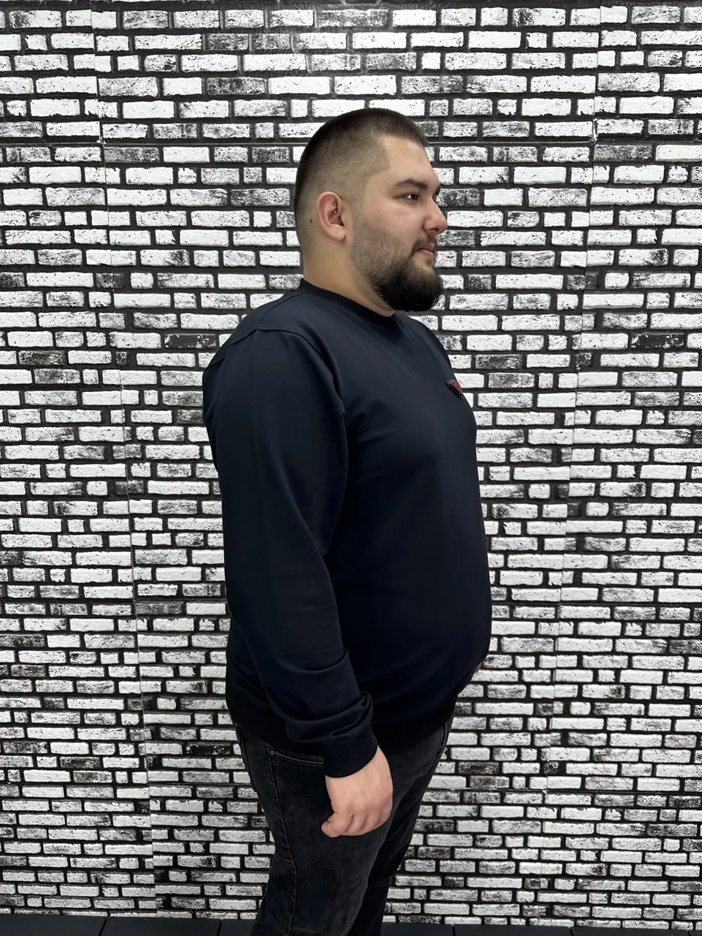 Büyük Beden Erkek Yeni Sezon Sweat Beyaz Kırmızı Siyah Lacivert Renk Dikiş Amblem