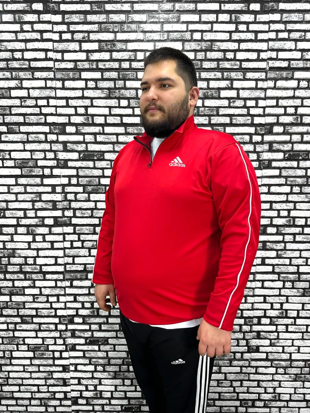 Dalgıç Kumaş Erkek Büyük Beden Yarım Fermuar Altı Lastikli Dijital Baskı Sweat 2 Renk