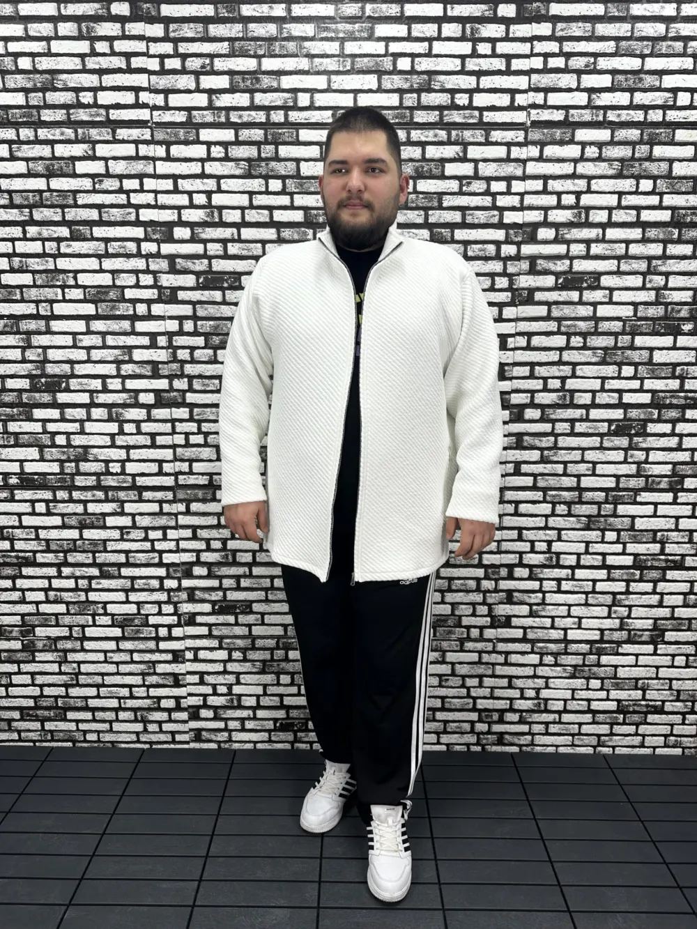 Büyük Beden Erkek Uzun Salaş Örme Kalın Hırka