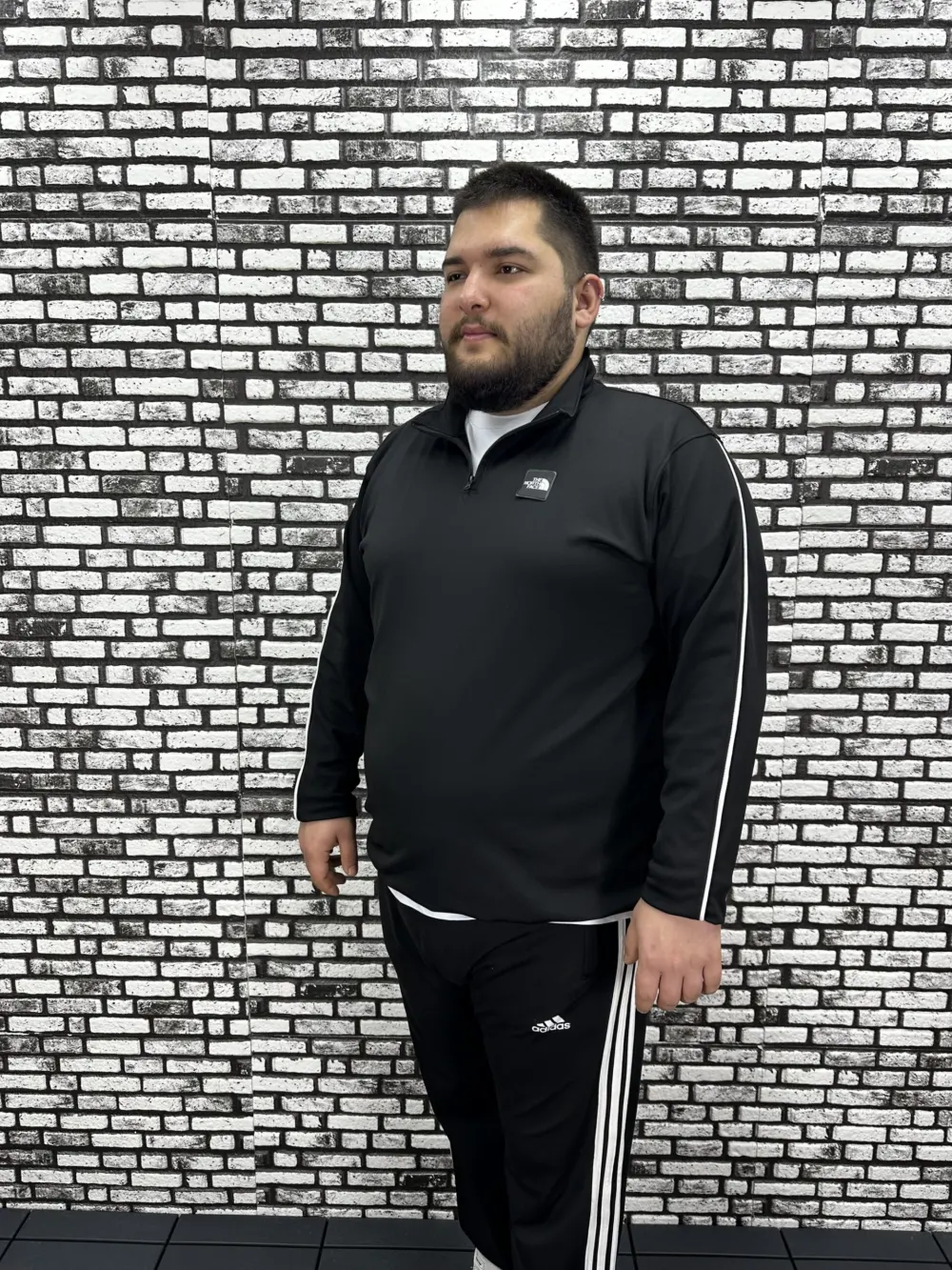 Dalgıç Kumaş Erkek Büyük Beden Yarım Fermuar Altı Lastikli Kauçuk Dikiş Sweat 2 Renk