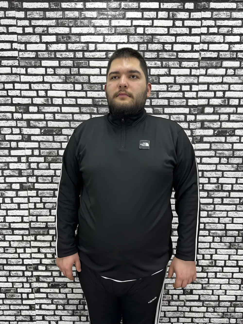 Dalgıç Kumaş Erkek Büyük Beden Yarım Fermuar Altı Lastikli Kauçuk Dikiş Sweat 2 Renk