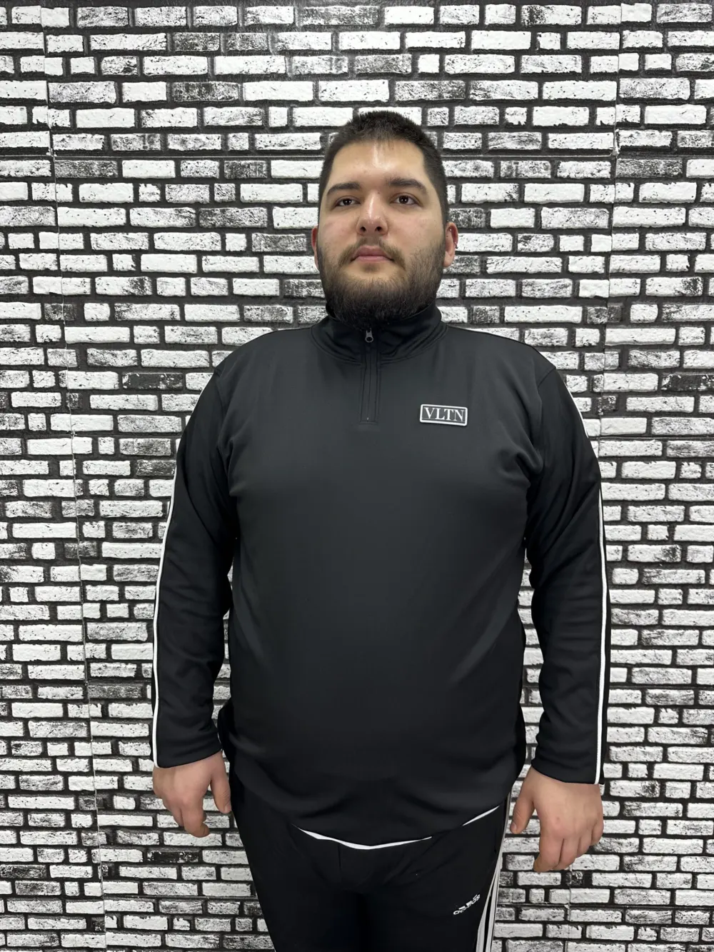 Dalgıç Kumaş Erkek Büyük Beden Yarım Fermuar Altı Lastikli Kauçuk Dikiş Sweat 2 Renk