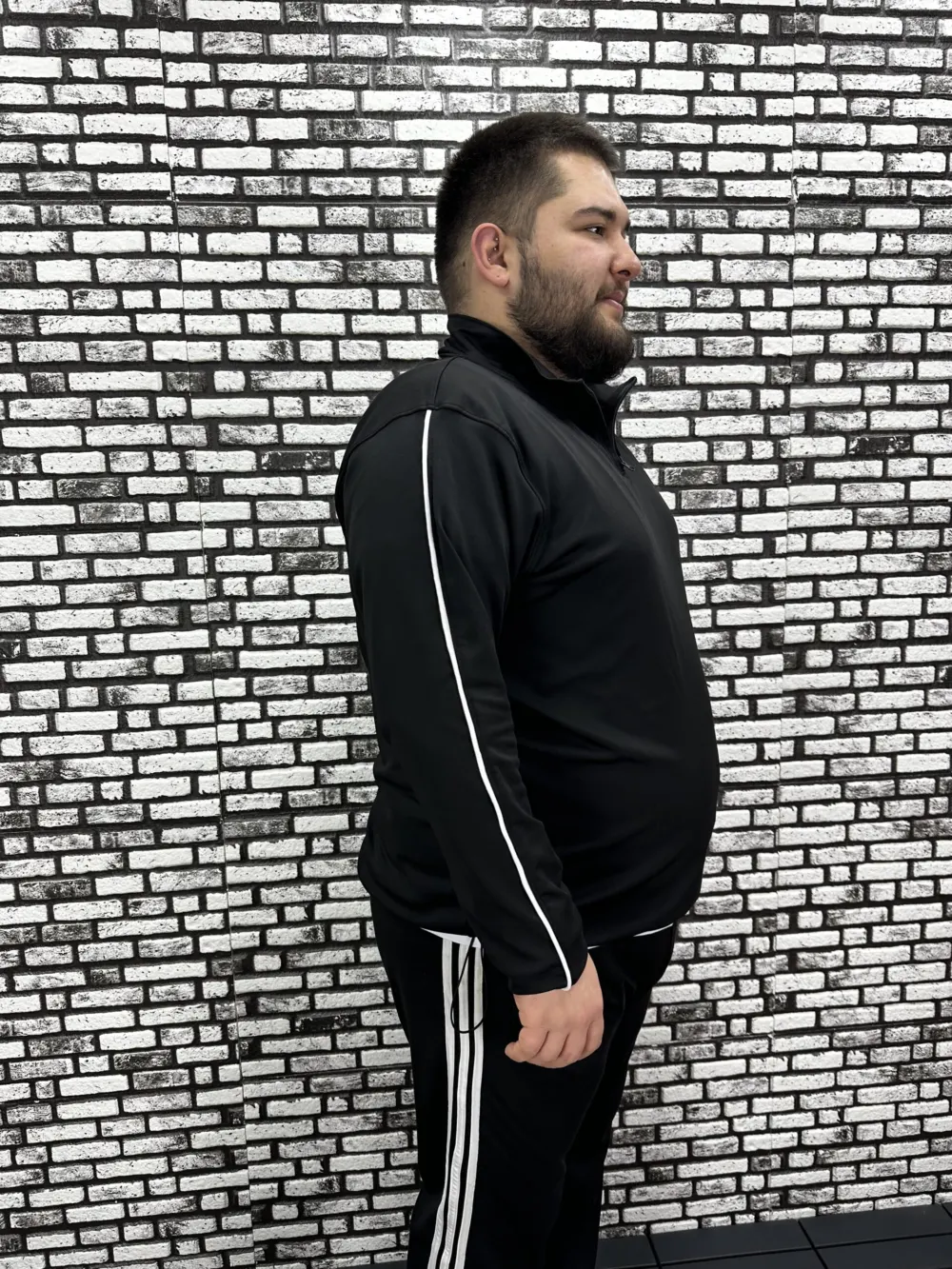 Dalgıç Kumaş Erkek Büyük Beden Yarım Fermuar Altı Lastikli Dijital Baskı Sweat 2 Renk