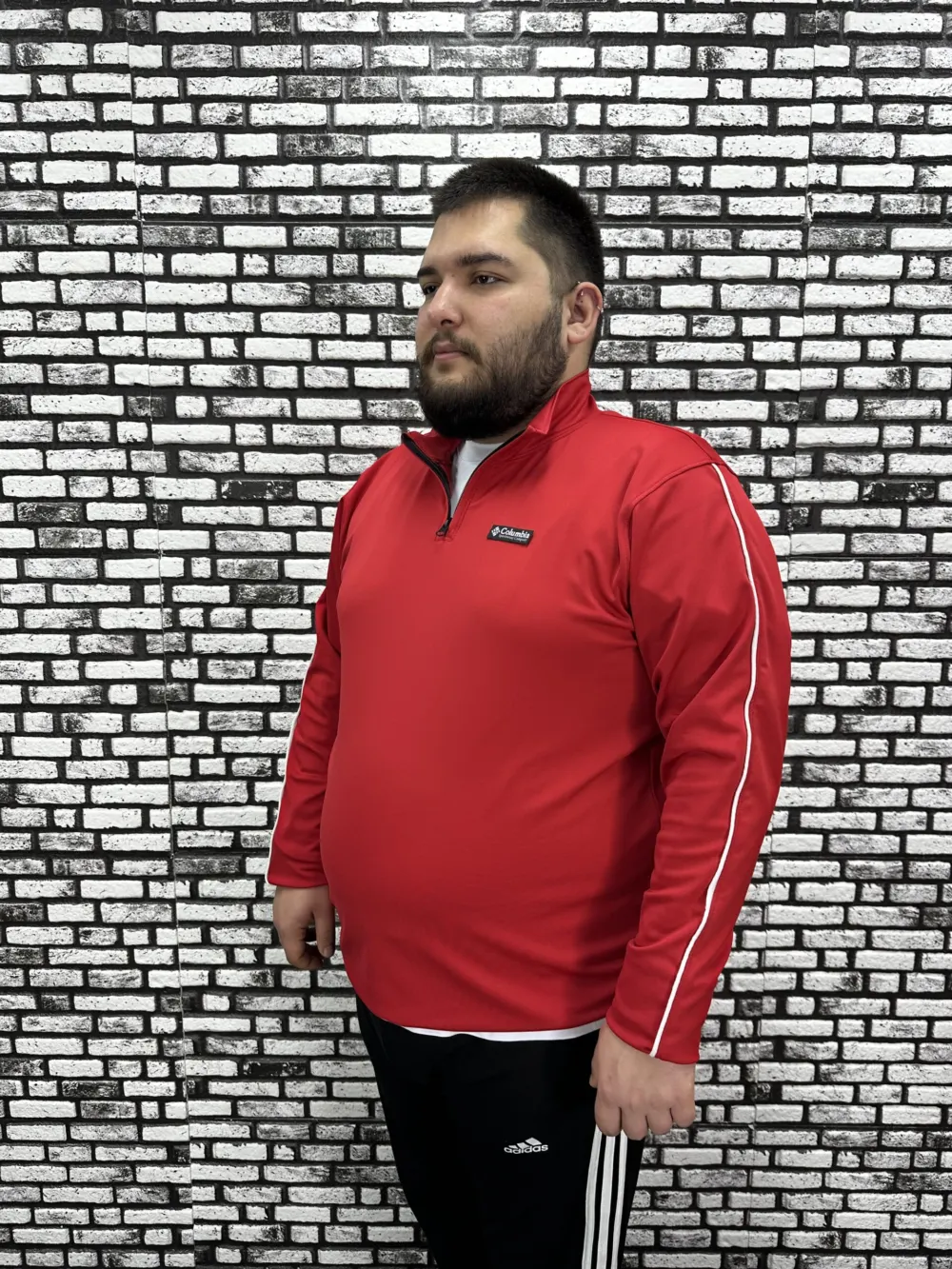 Dalgıç Kumaş Erkek Büyük Beden Yarım Fermuar Altı Lastikli Kauçuk Dikiş Sweat 2 Renk