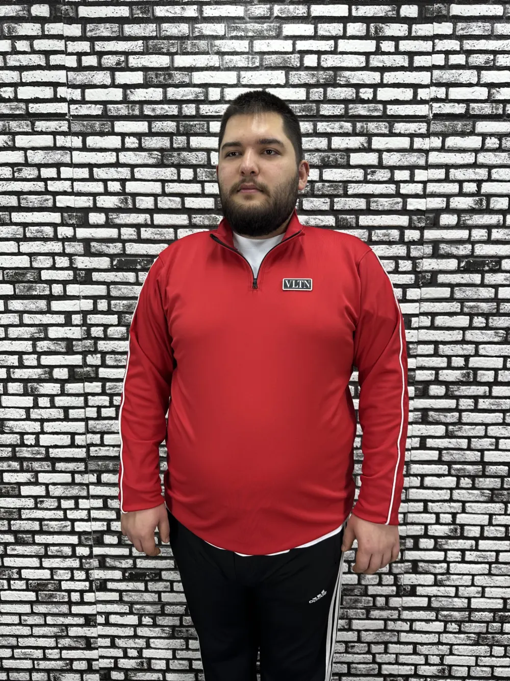 Dalgıç Kumaş Erkek Büyük Beden Yarım Fermuar Altı Lastikli Kauçuk Dikiş Sweat 2 Renk
