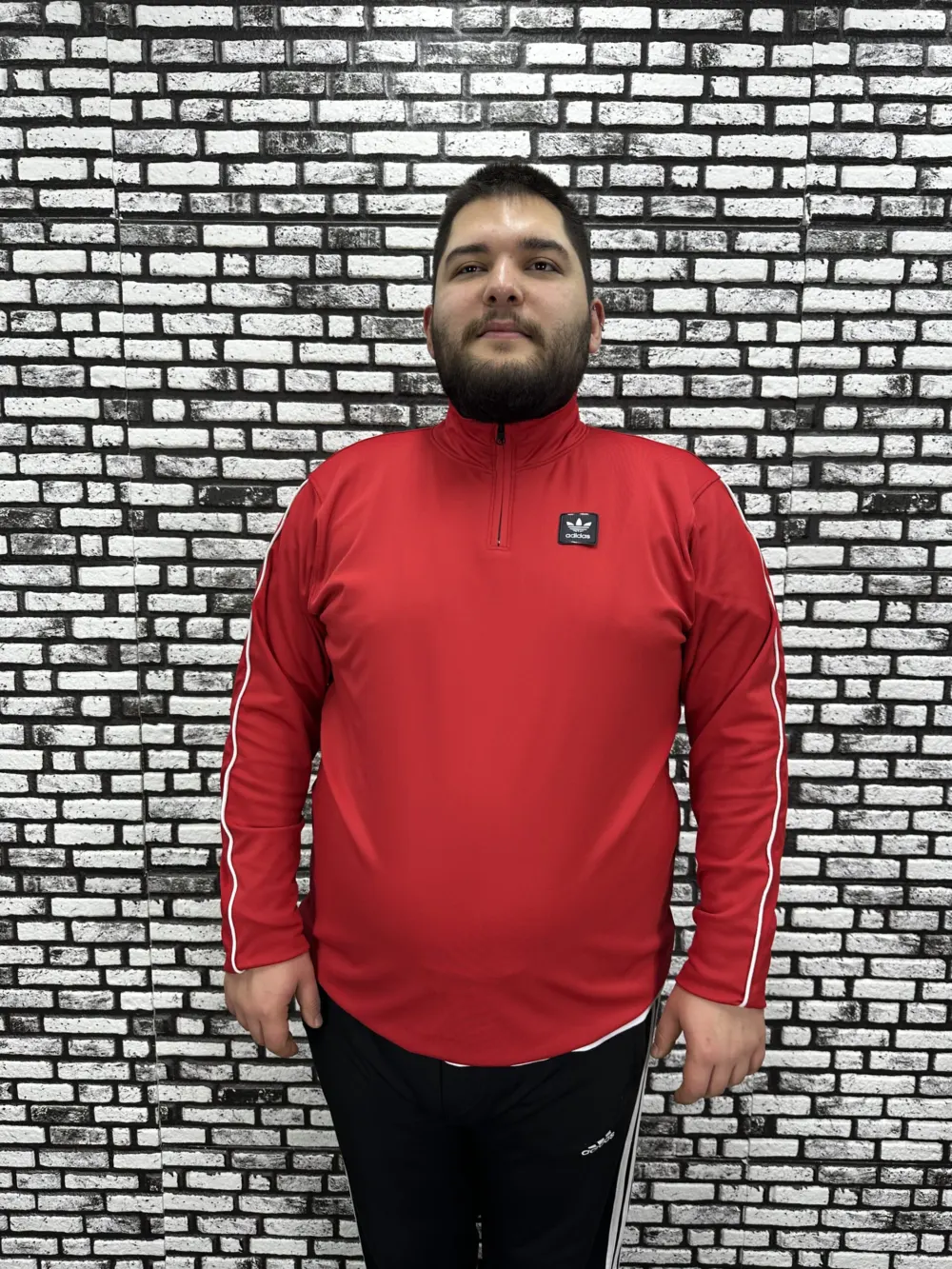 Dalgıç Kumaş Erkek Büyük Beden Yarım Fermuar Altı Lastikli Kauçuk Dikiş Sweat 2 Renk