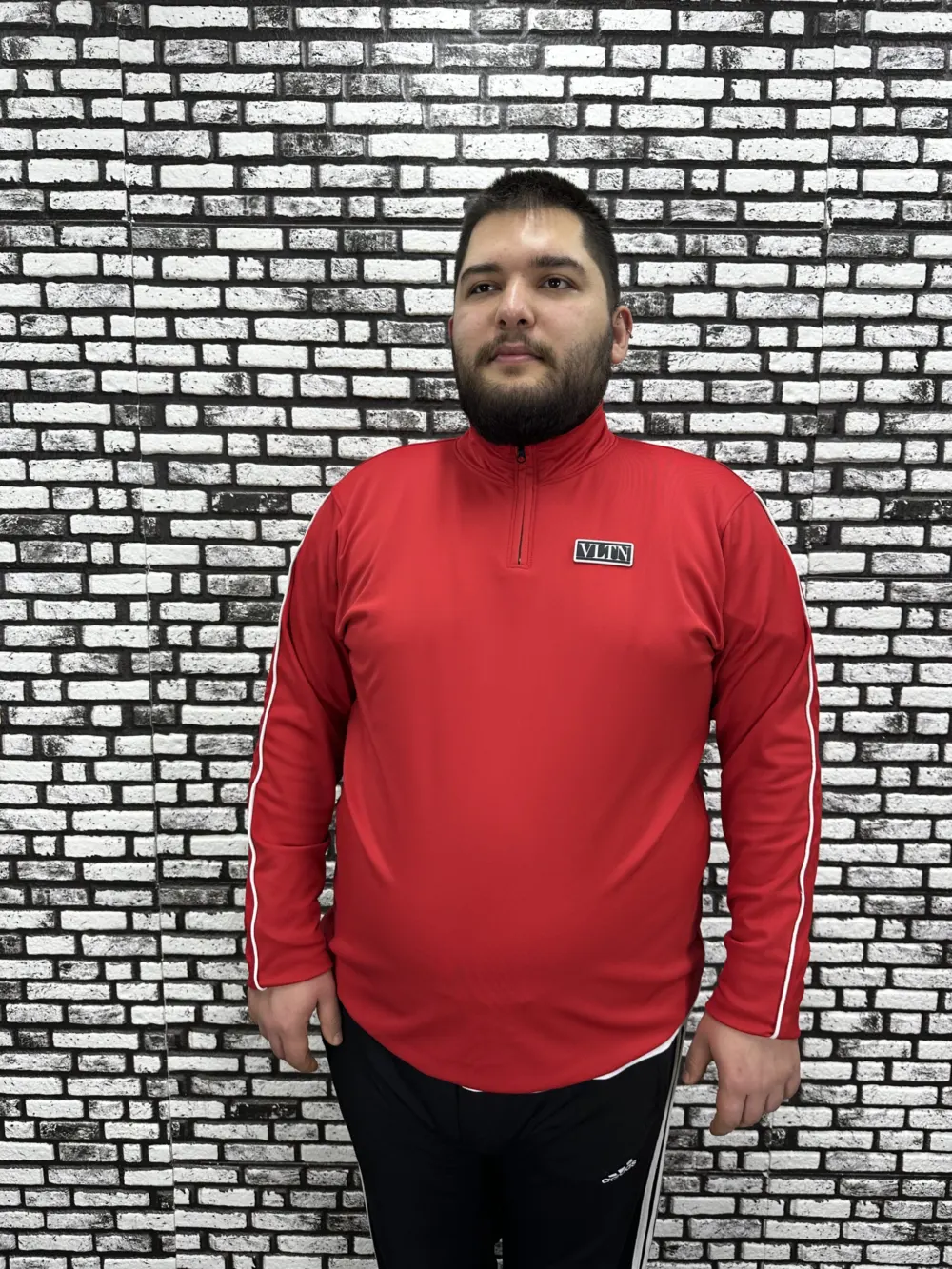 Dalgıç Kumaş Erkek Büyük Beden Yarım Fermuar Altı Lastikli Kauçuk Dikiş Sweat 2 Renk