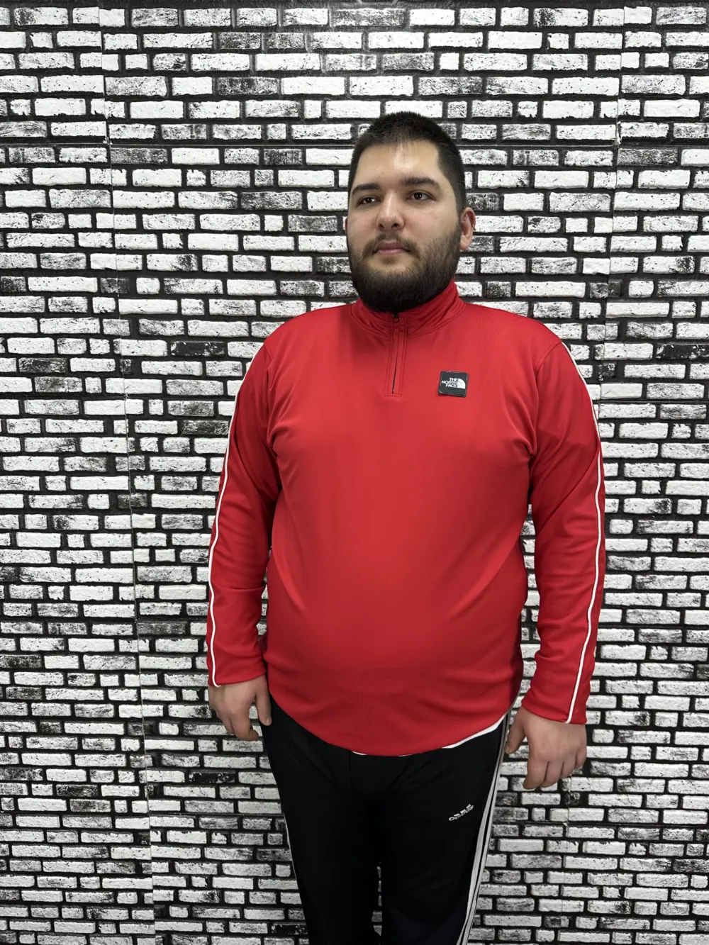 Dalgıç Kumaş Erkek Büyük Beden Yarım Fermuar Altı Lastikli Kauçuk Dikiş Sweat 2 Renk