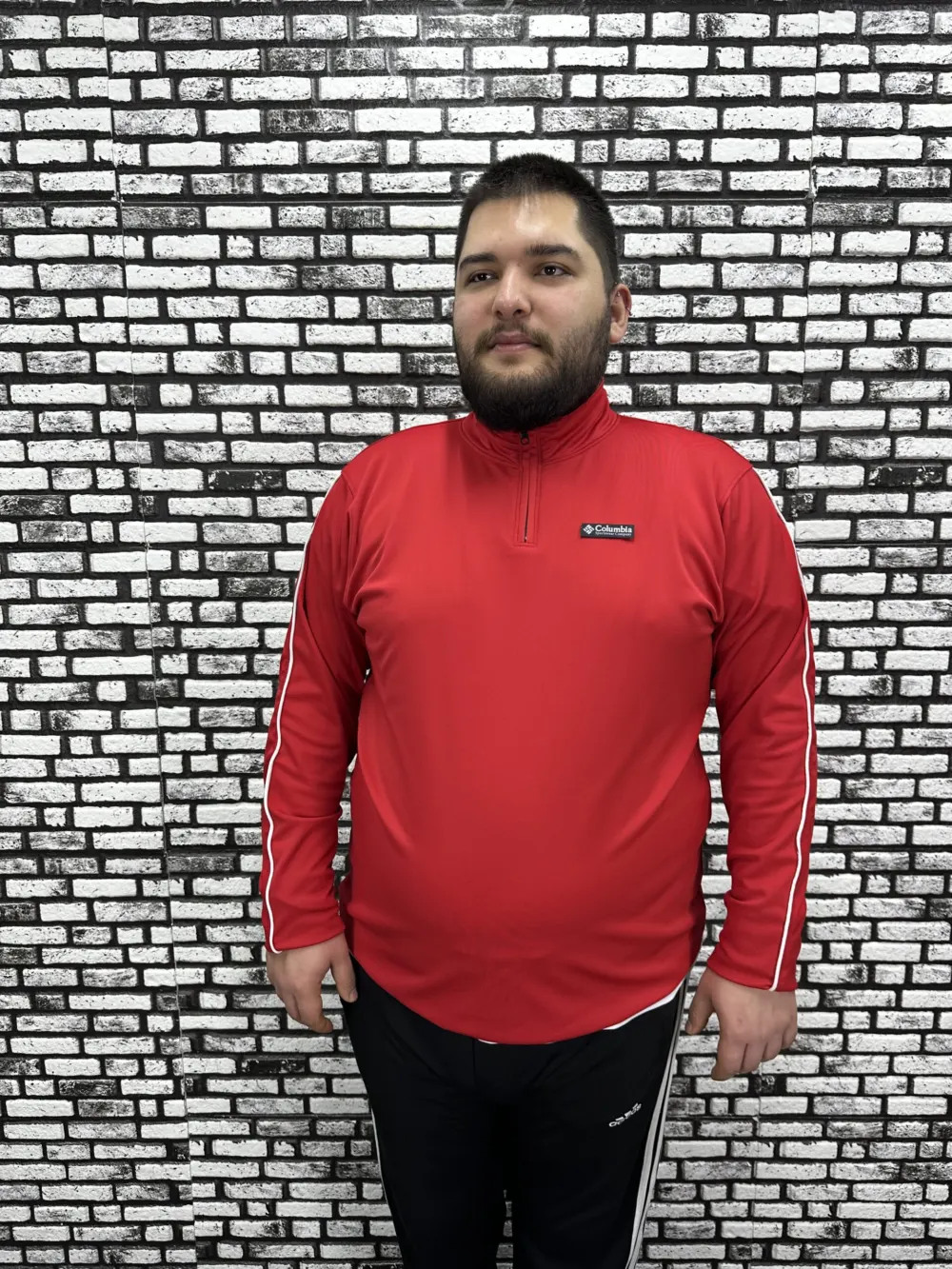 Dalgıç Kumaş Erkek Büyük Beden Yarım Fermuar Altı Lastikli Kauçuk Dikiş Sweat 2 Renk