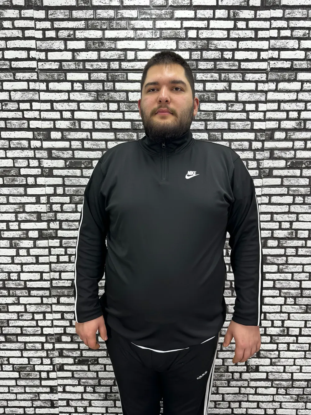 Dalgıç Kumaş Erkek Büyük Beden Yarım Fermuar Altı Lastikli Dijital Baskı Sweat 2 Renk