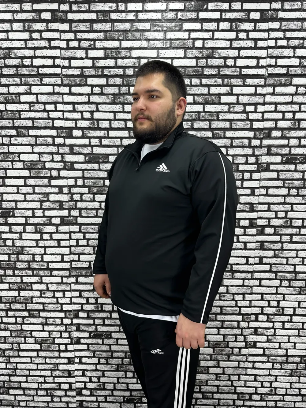 Dalgıç Kumaş Erkek Büyük Beden Yarım Fermuar Altı Lastikli Dijital Baskı Sweat 2 Renk