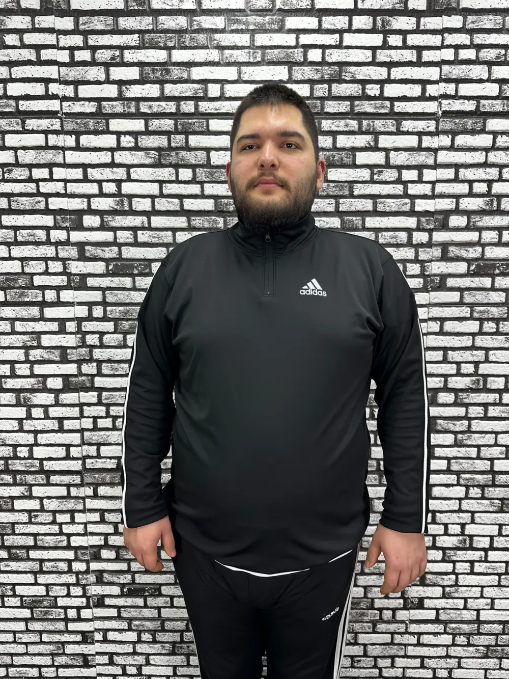 Dalgıç Kumaş Erkek Büyük Beden Yarım Fermuar Altı Lastikli Dijital Baskı Sweat 2 Renk