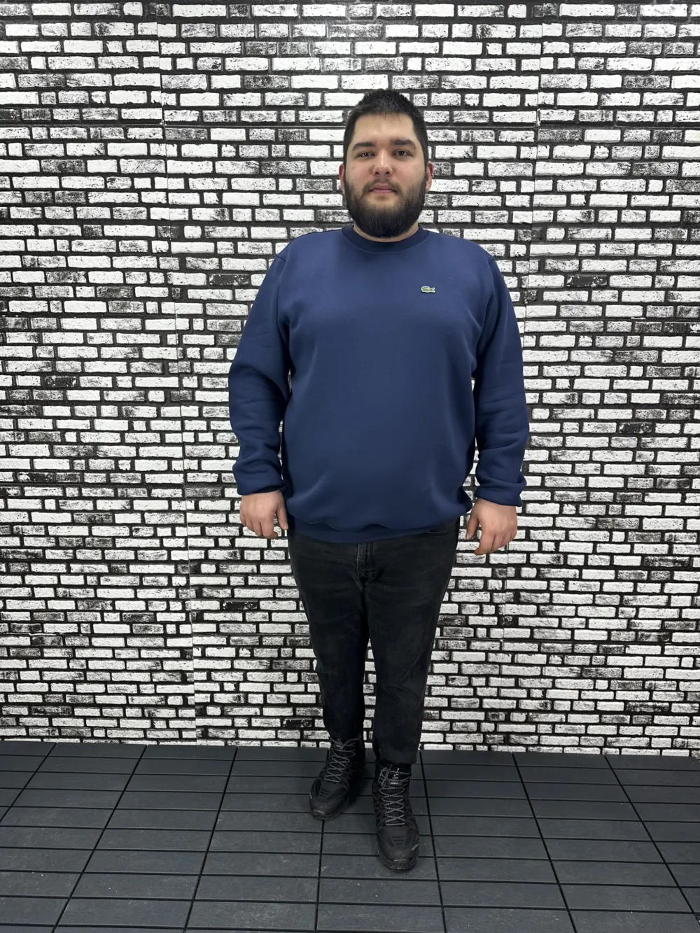 3 İplik Şardonlu Erkek Büyük Beden Yeni Sezon Sweat Dikiş Amblem 3 Renk