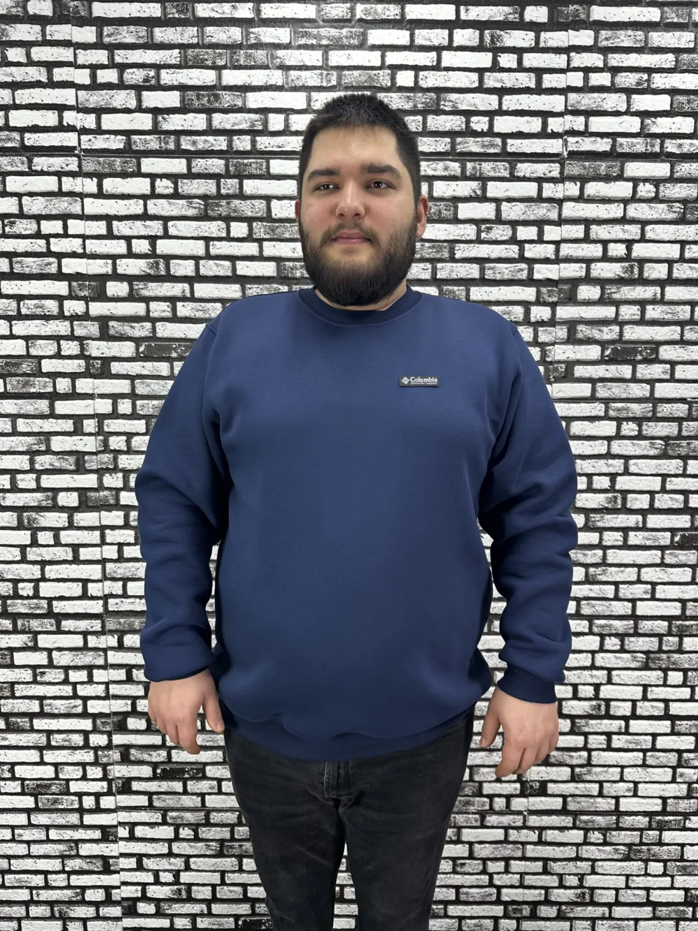 3 İplik Şardonlu Erkek Büyük Beden Yeni Sezon Sweat Dikiş Amblem 3 Renk
