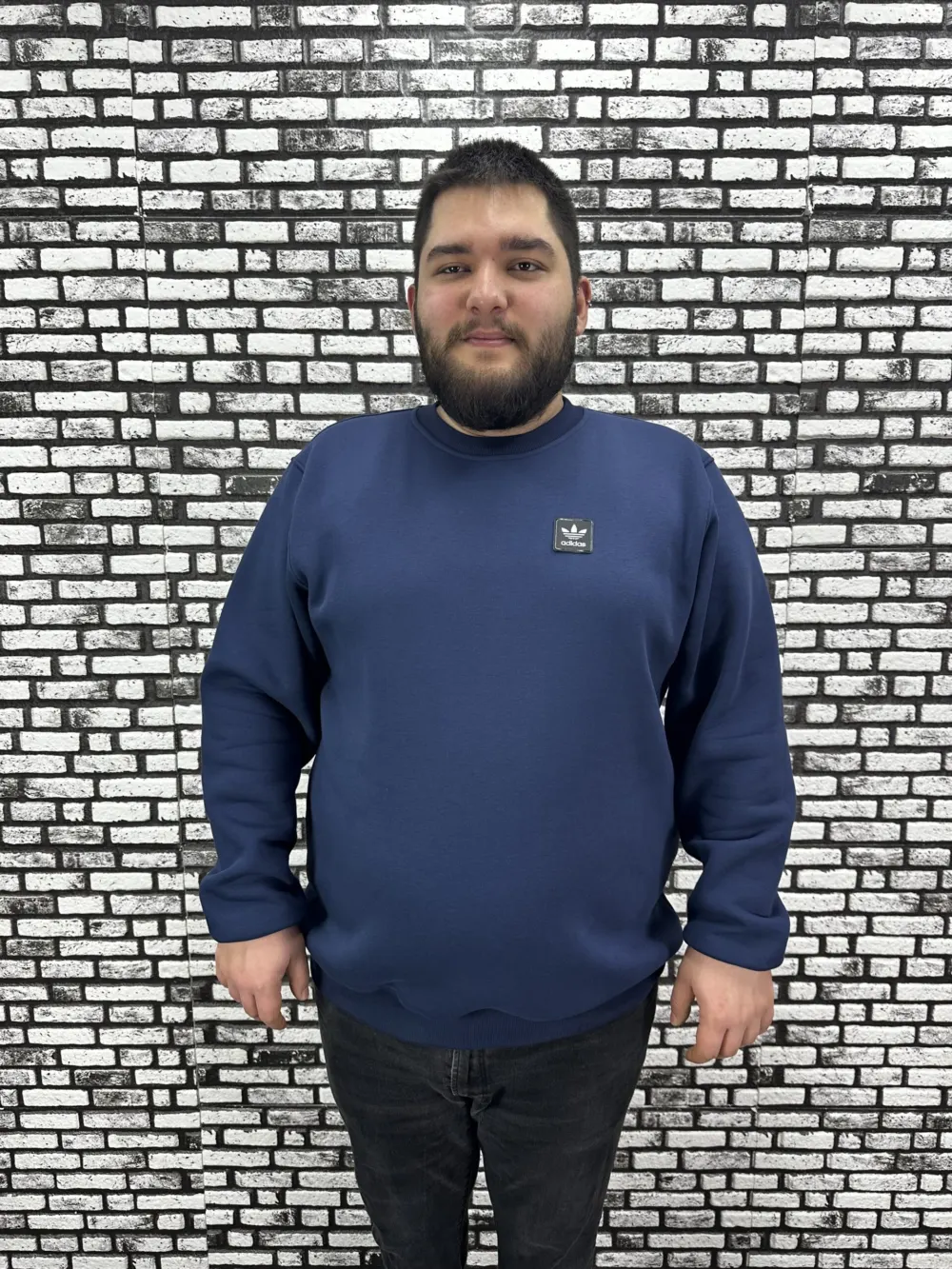 3 İplik Şardonlu Erkek Büyük Beden Yeni Sezon Sweat Dikiş Amblem 3 Renk