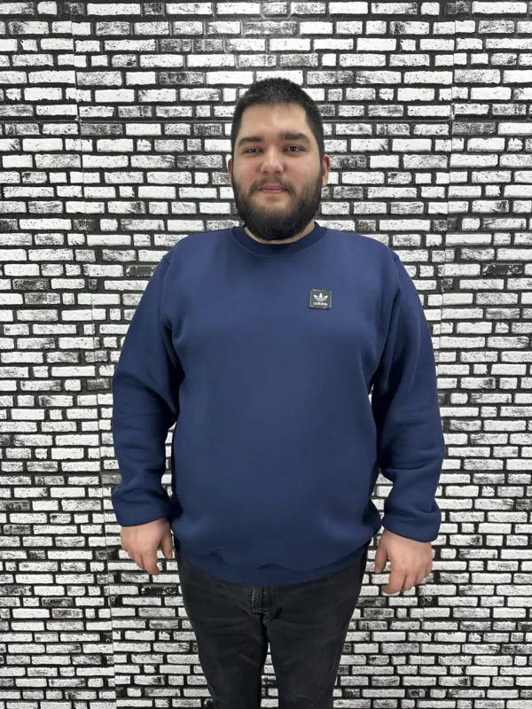 3 İplik Şardonlu Erkek Büyük Beden Yeni Sezon Sweat Dikiş Amblem 3 Renk