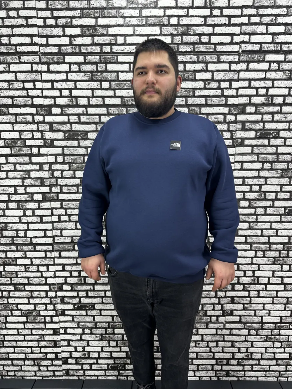3 İplik Şardonlu Erkek Büyük Beden Yeni Sezon Sweat Dikiş Amblem 3 Renk