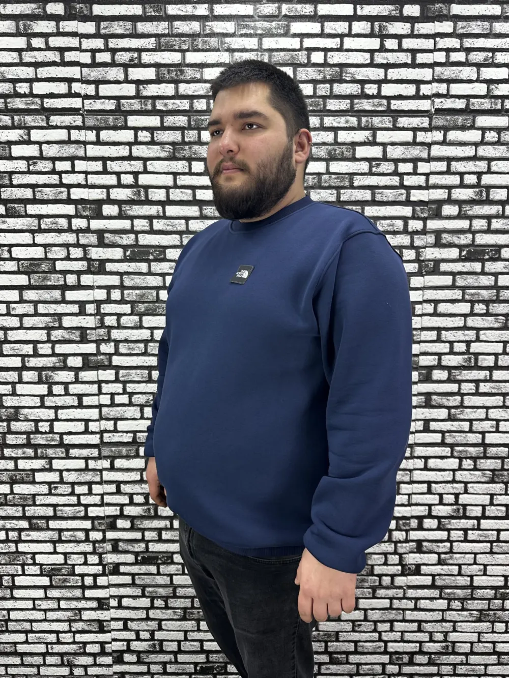 3 İplik Şardonlu Erkek Büyük Beden Yeni Sezon Sweat Dikiş Amblem 3 Renk