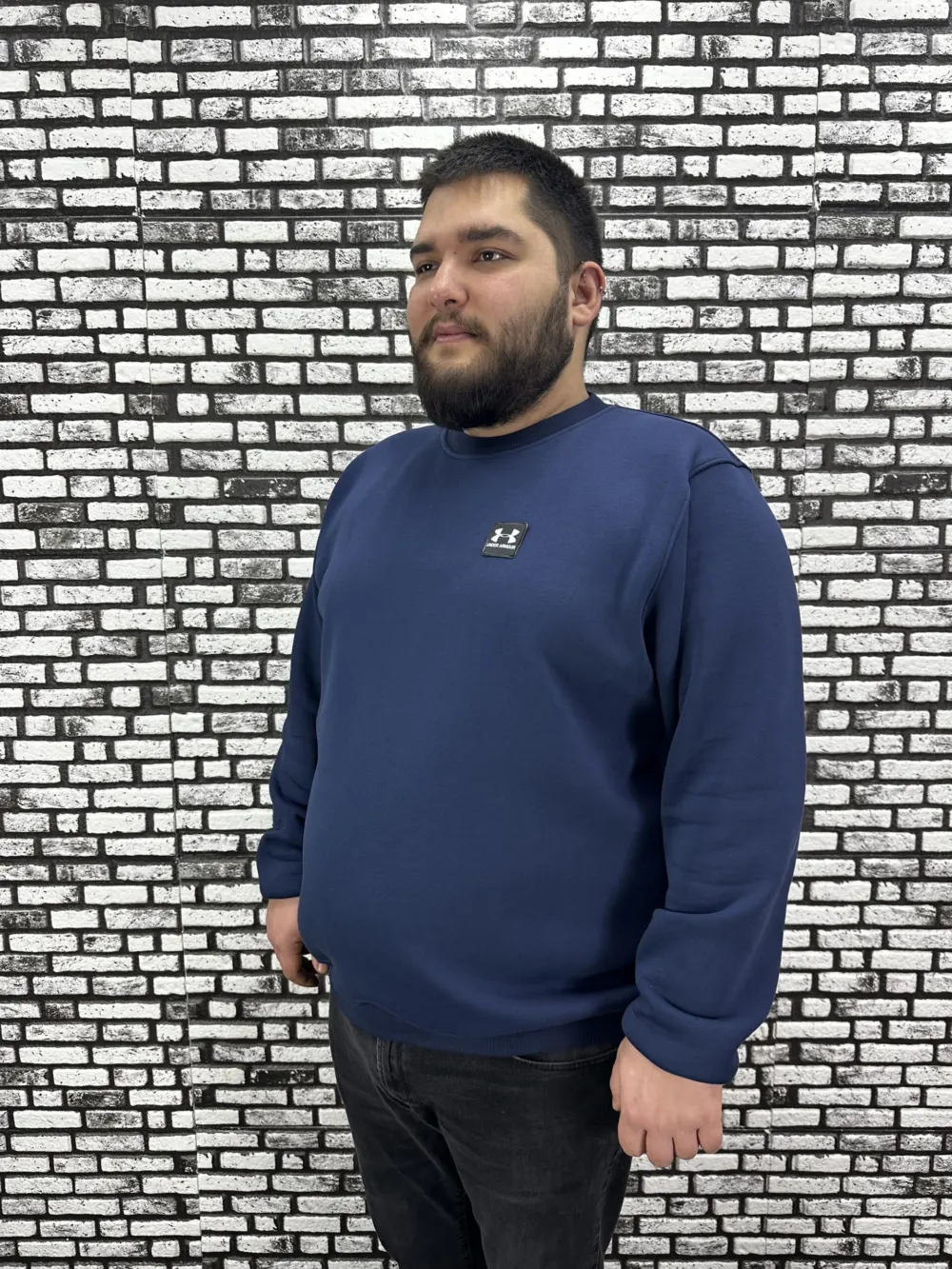 3 İplik Şardonlu Erkek Büyük Beden Yeni Sezon Sweat Dikiş Amblem 3 Renk