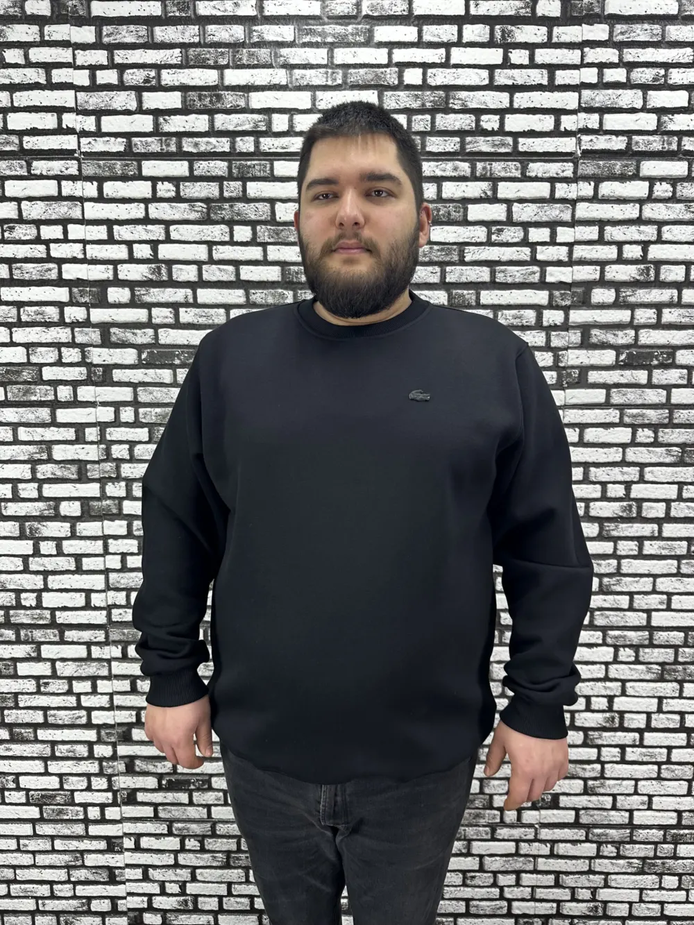 3 İplik Şardonlu Erkek Büyük Beden Yeni Sezon Sweat Dikiş Amblem 3 Renk