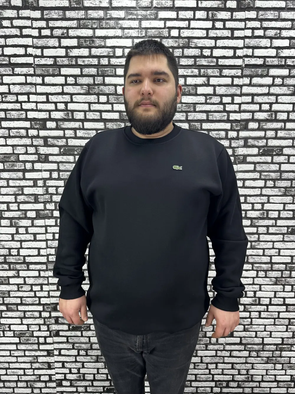 3 İplik Şardonlu Erkek Büyük Beden Yeni Sezon Sweat Dikiş Amblem 3 Renk