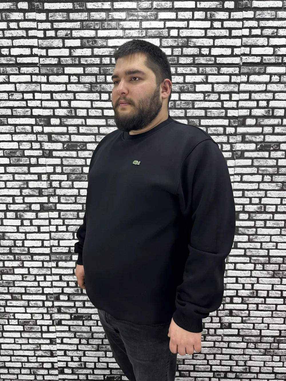 3 İplik Şardonlu Erkek Büyük Beden Yeni Sezon Sweat Dikiş Amblem 3 Renk