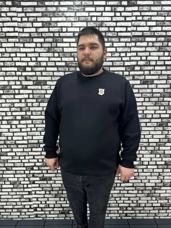 3 İplik Şardonlu Erkek Büyük Beden Yeni Sezon Sweat Dikiş Amblem 3 Renk