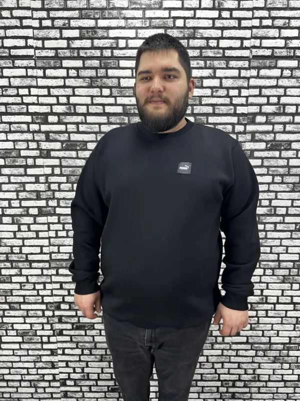 3 İplik Şardonlu Erkek Büyük Beden Yeni Sezon Sweat Dikiş Amblem 3 Renk