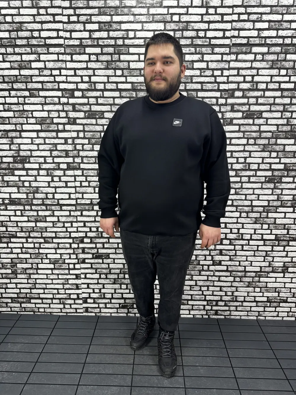 3 İplik Şardonlu Erkek Büyük Beden Yeni Sezon Sweat Dikiş Amblem 3 Renk