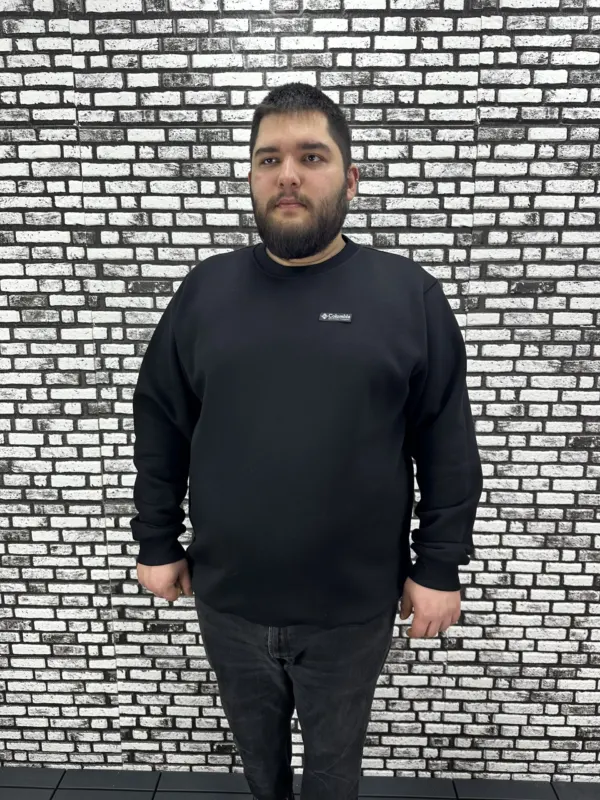 3 İplik Şardonlu Erkek Büyük Beden Yeni Sezon Sweat Dikiş Amblem 3 Renk