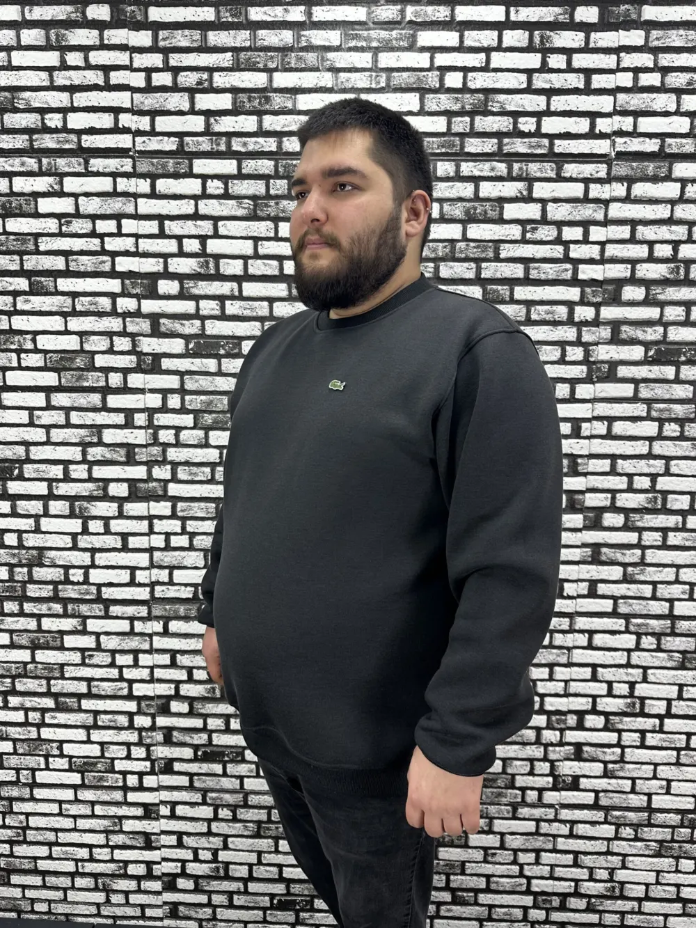 3 İplik Şardonlu Erkek Büyük Beden Yeni Sezon Sweat Dikiş Amblem 3 Renk