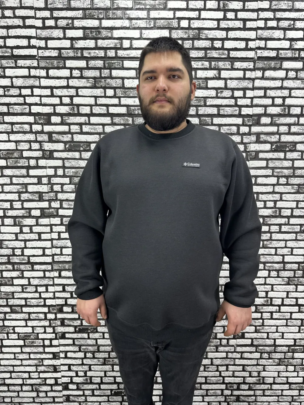 3 İplik Şardonlu Erkek Büyük Beden Yeni Sezon Sweat Dikiş Amblem 3 Renk