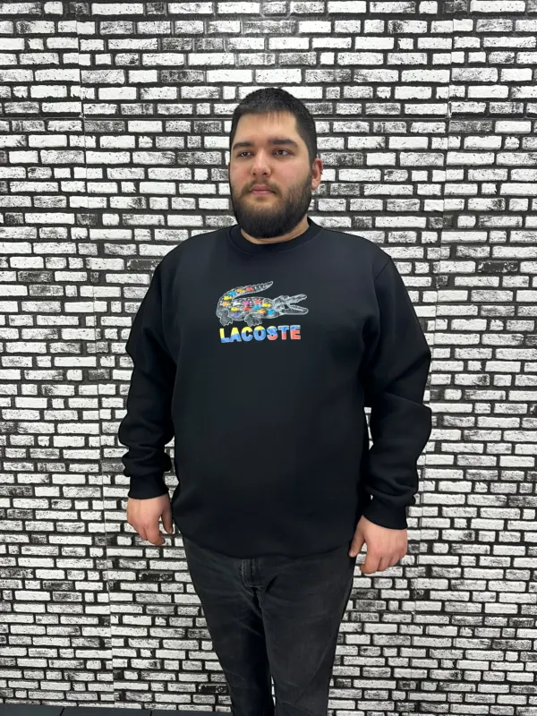 3 İplik Şardonlu Erkek Büyük Beden Yeni Sezon Sweat Kabartma Baskı 3 Renk
