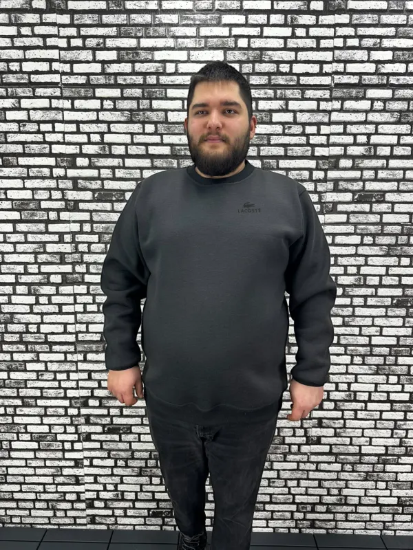 3 İplik Şardonlu Erkek Büyük Beden Yeni Sezon Sweat Kabartma Baskı 3 Renk