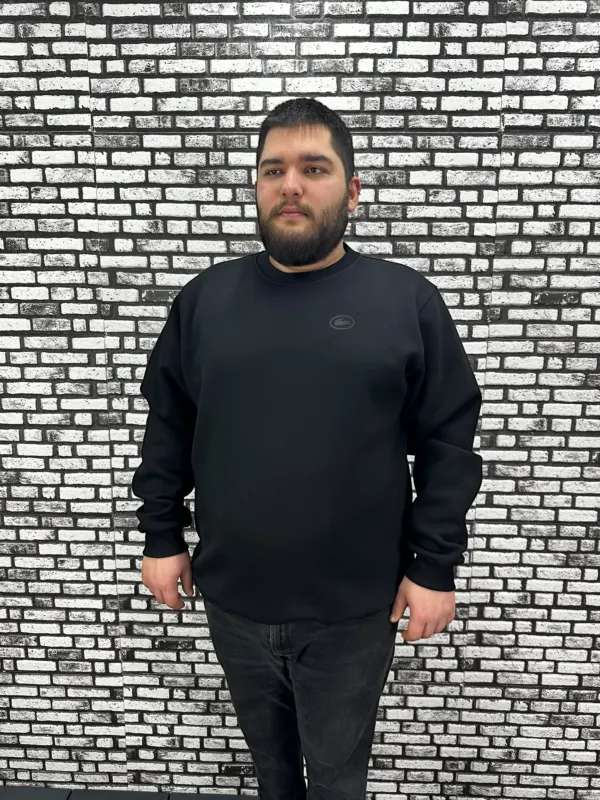 3 İplik Şardonlu Erkek Büyük Beden Yeni Sezon Sweat Kabartma Baskı 3 Renk