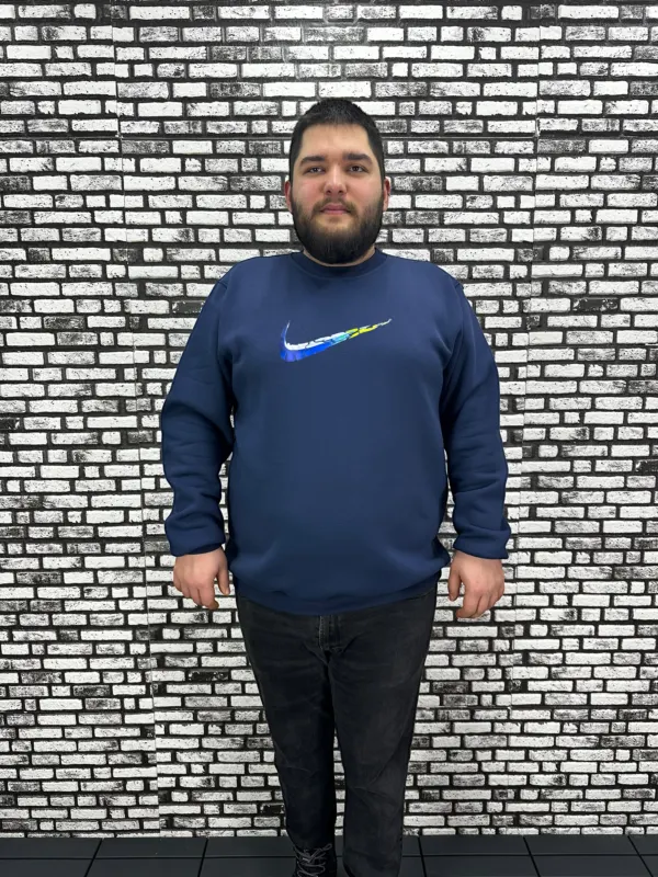 3 İplik Şardonlu Erkek Büyük Beden Yeni Sezon Sweat Kabartma Baskı 3 Renk