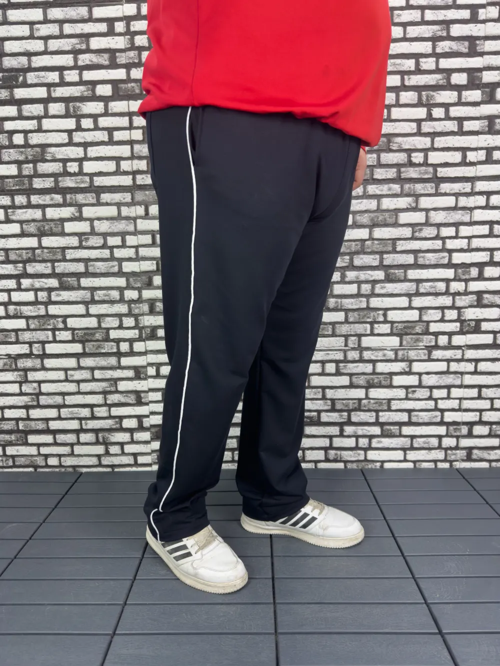 Büyük Beden Erkek Yeni Model Yan Biye Şeritli Penye Eşofman Altı Düz/Lastikli Paça Arka Cepli Dijital Baskı