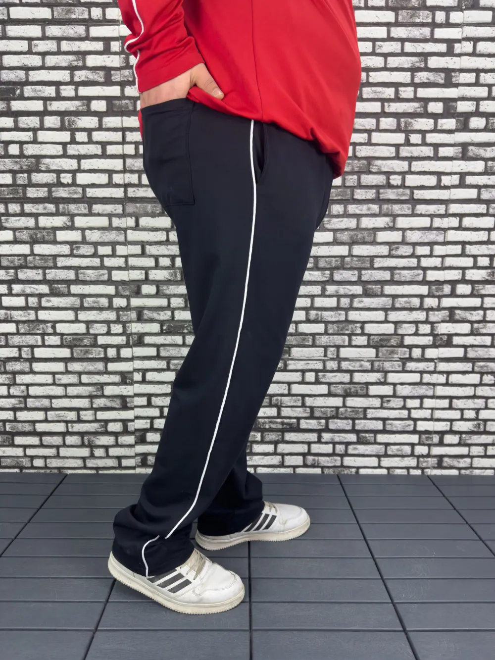 Büyük Beden Erkek Yeni Model Yan Biye Şeritli Penye Eşofman Altı Düz/Lastikli Paça Arka Cepli Dijital Baskı