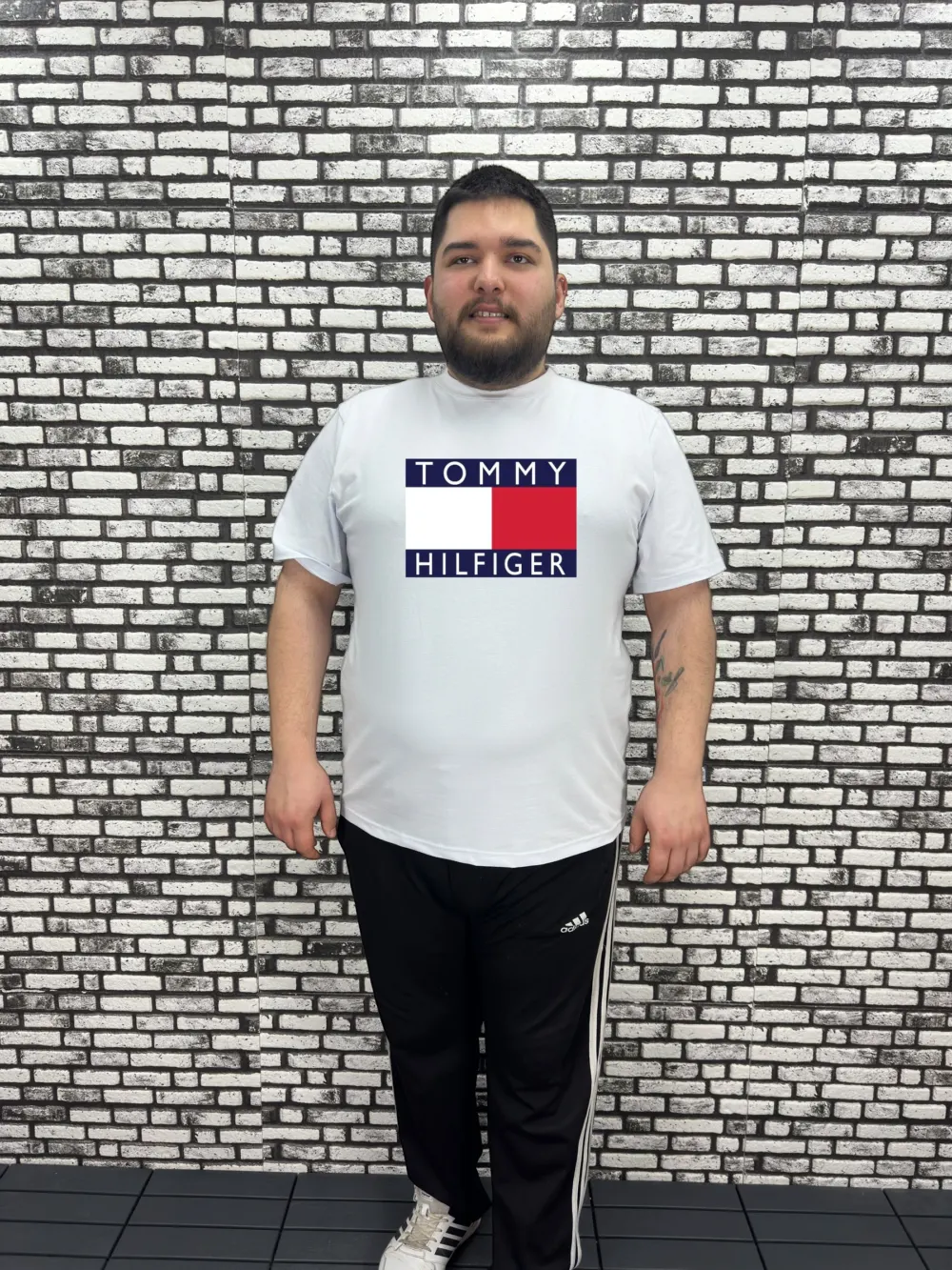 Büyük Beden Erkek Yeni Sezon Kabartma Baskı Tişört 2 Renk