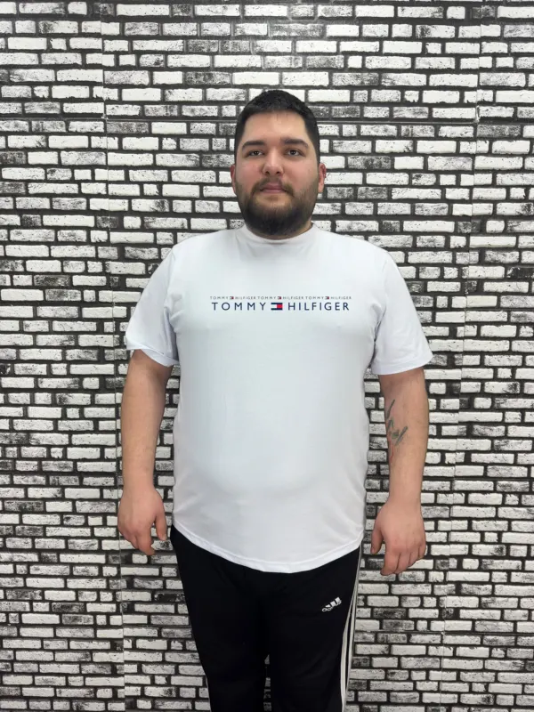 Büyük Beden Erkek Yeni Sezon Kabartma Baskı Tişört 2 Renk