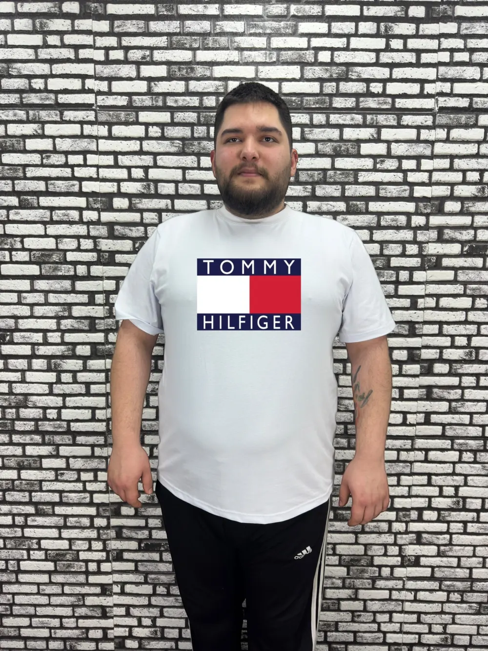 Büyük Beden Erkek Yeni Sezon Kabartma Baskı Tişört 2 Renk
