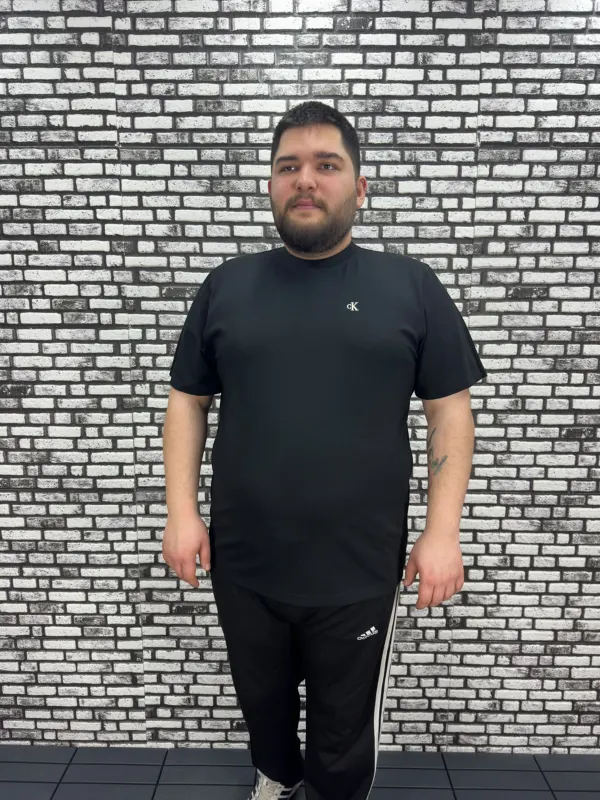 Büyük Beden Erkek Yeni Sezon Silikon Kabartma Baskı Tişört 2 Renk
