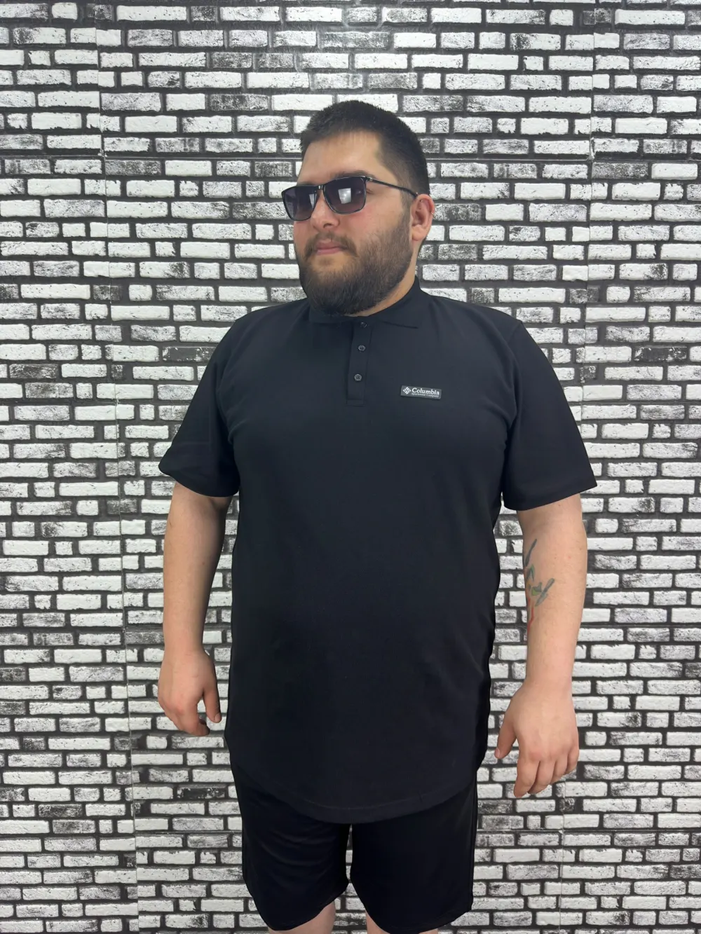 Büyük Beden Erkek Yeni Sezon Yeni Model Yakalı Tişört Siyah Beyaz Renk Kauçuk Dikiş
