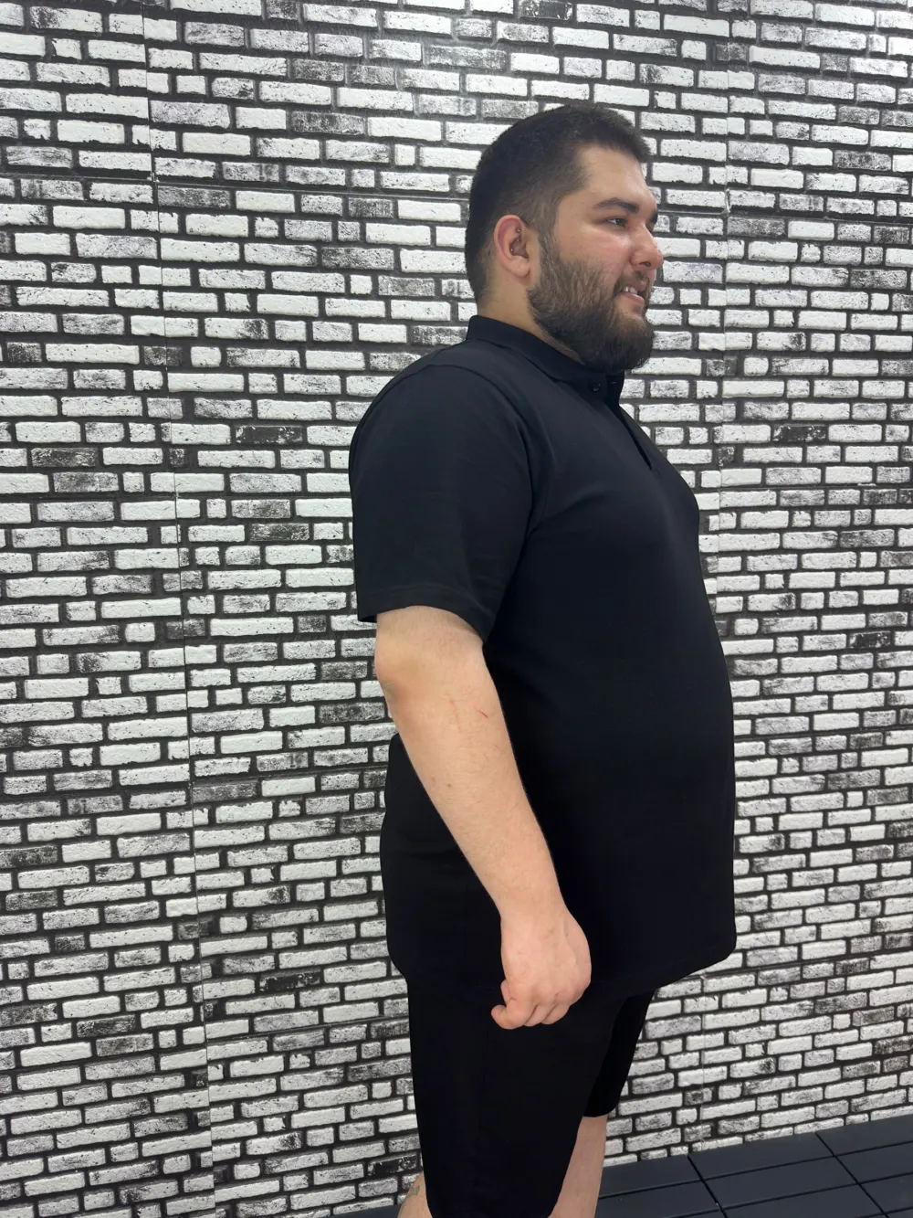 Büyük Beden Erkek Yeni Sezon Yeni Model Yakalı Tişört Siyah Beyaz Renk Modacho
